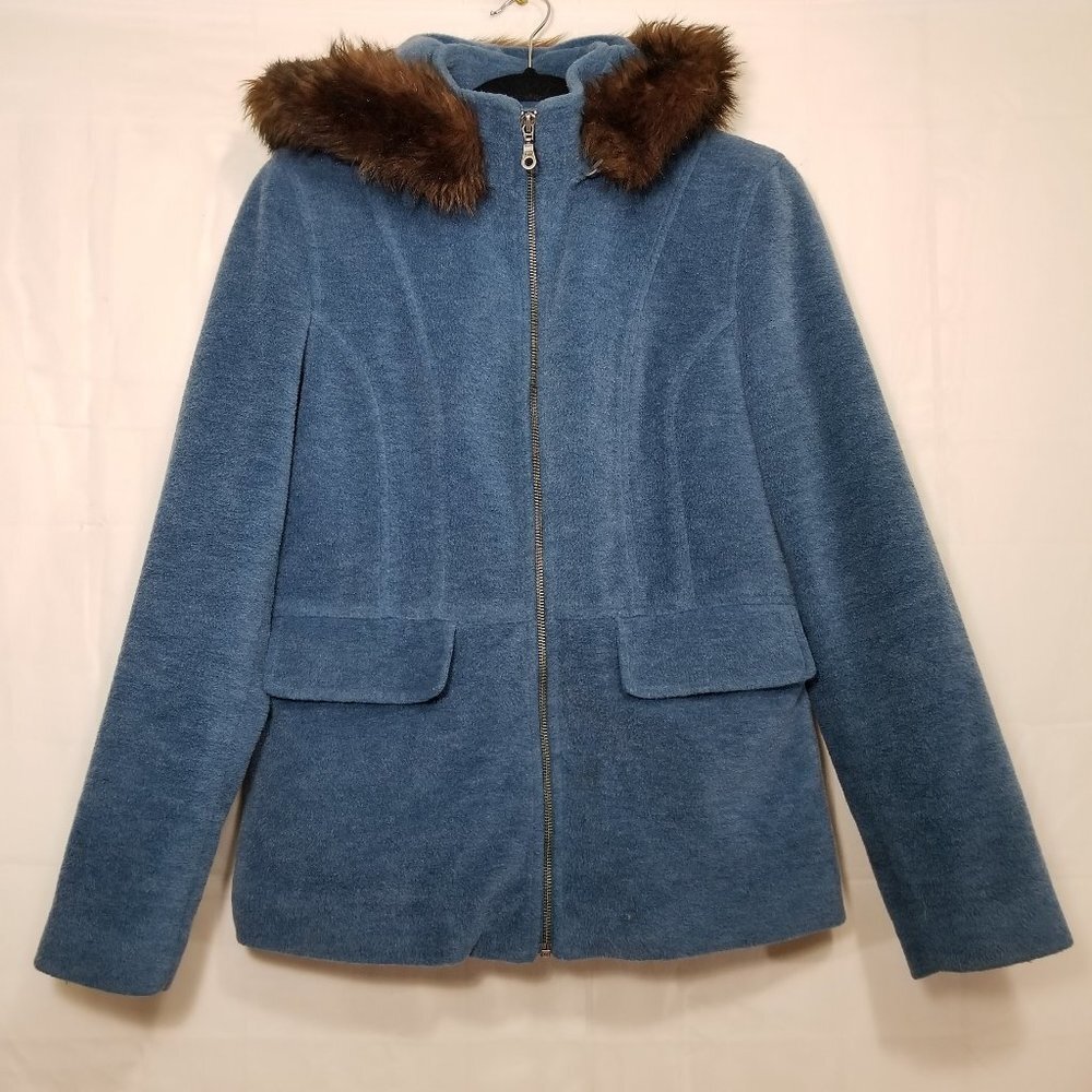 LL Bean wool blend parka coat blue size S small